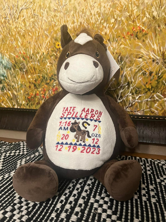 Howie Horse Custom Embroidery Example